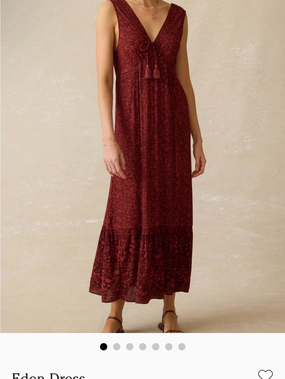 Faherty Eden Sleeveless V-Neck Tassel Maxi Dress in Belmonte Floral